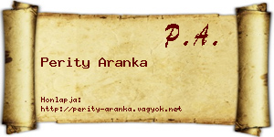 Perity Aranka névjegykártya